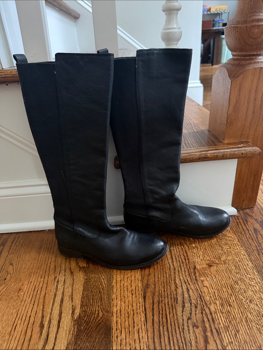 Frye Black Leather Over-the-Knee Riding Boots